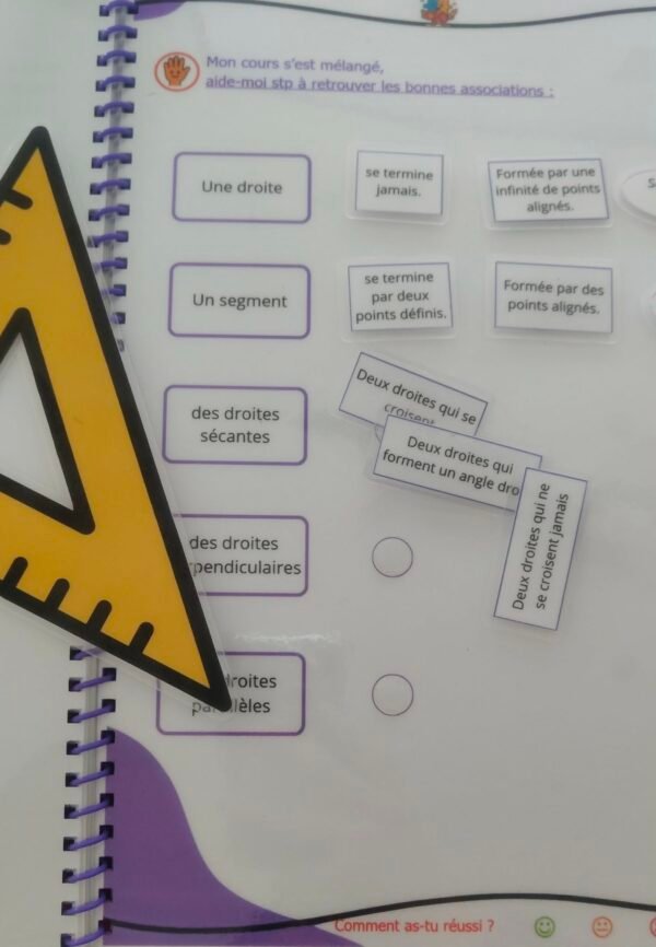 Les droites et les segments.